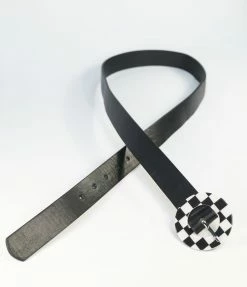 Anarchy Street 1960s Black & Checkered Buckle Slide Belt