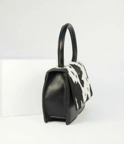 Anarchy Street Black & White Cow Print Leatherette Handbag Accessories