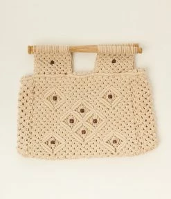 Anarchy Street Beige Beaded Knit Handbag