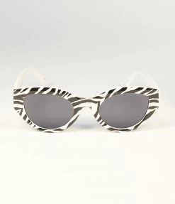 Lucent Product Inc. 1950s Black & White Zebra Print Cat Eye Sunglasses