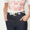 FAME Accessories Black & White Cow Print Belt