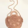 FAME Accessories 1970s Pink Straw Woven Handbag