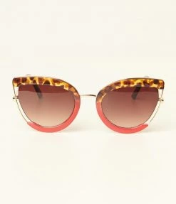 AJ Morgan Eyewear (B2B Wholesale) Tortoise & Red Very Special Cat Eye Sunglasses 1950s