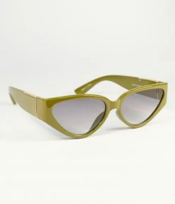 Lucent Product Inc. Olive Green Cat Eye Sunglasses 1960s