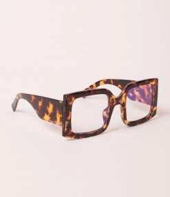 Lucent Product Inc. Brown Tortoise Rectangle Blue Light Glasses 1970s