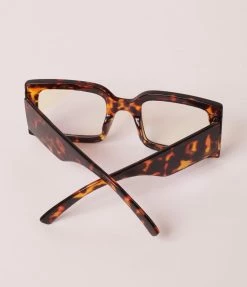 Lucent Product Inc. Brown Tortoise Rectangle Blue Light Glasses 1970s