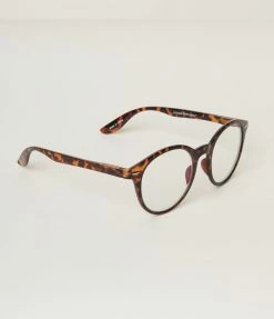 Lucent Product Inc. 1960s Brown Tortoise Round Blue Light Glasses