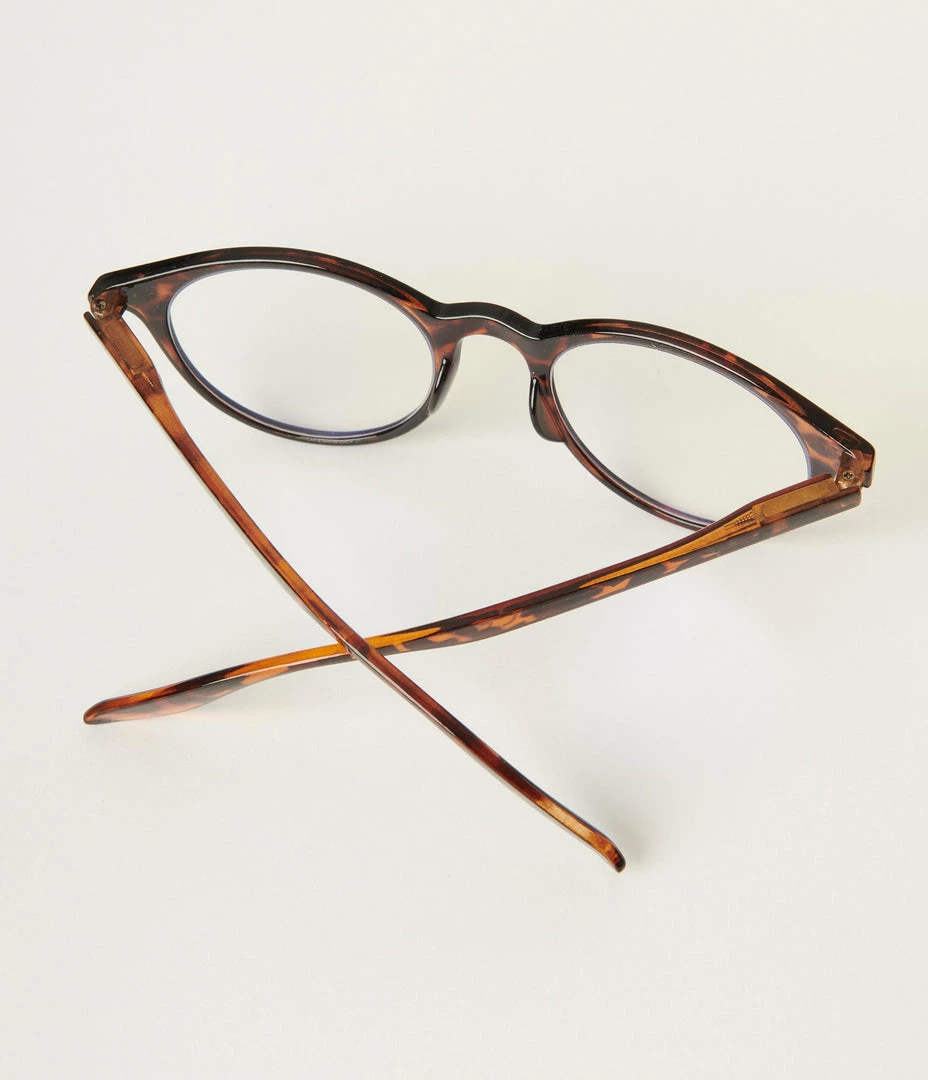 Lucent Product Inc. 1960s Brown Tortoise Round Blue Light Glasses
