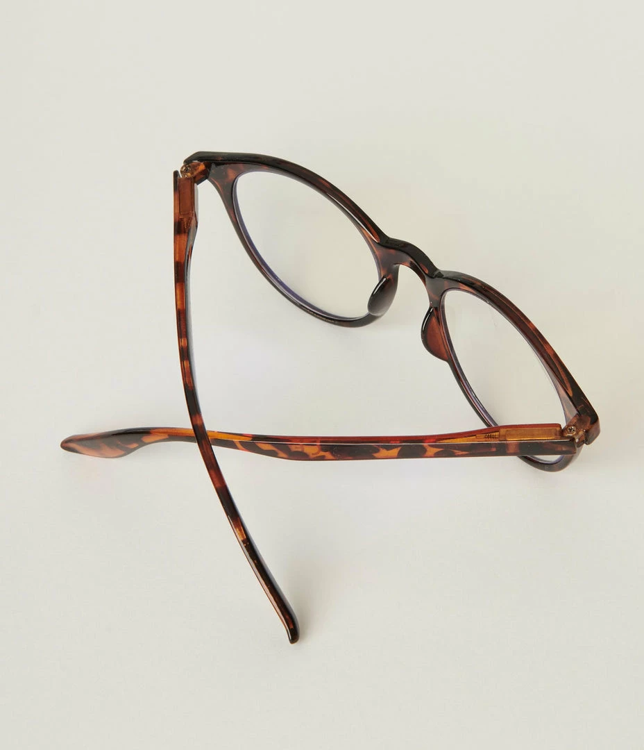 Lucent Product Inc. 1960s Brown Tortoise Round Blue Light Glasses