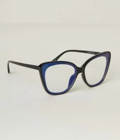 Lucent Product Inc. Black Cat Eye Wide Blue Light Glasses