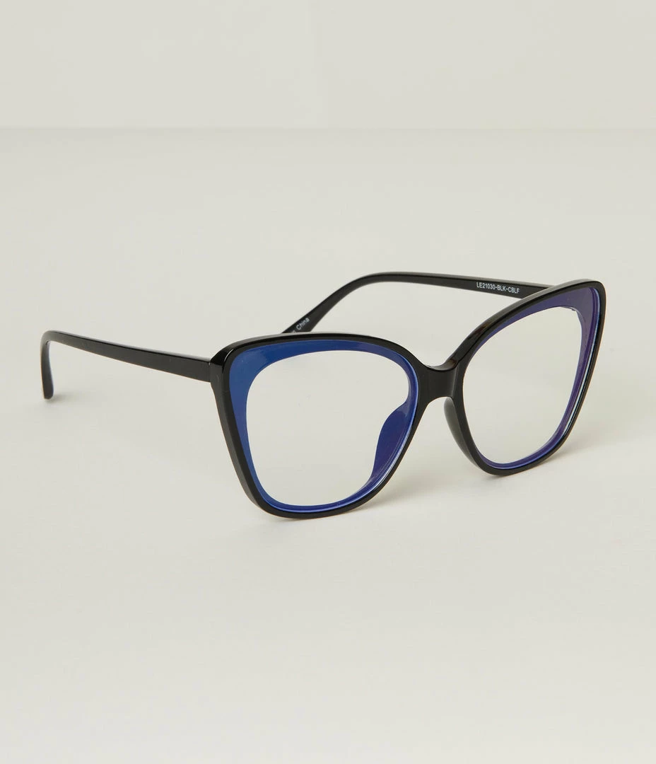 Lucent Product Inc. Black Cat Eye Wide Blue Light Glasses