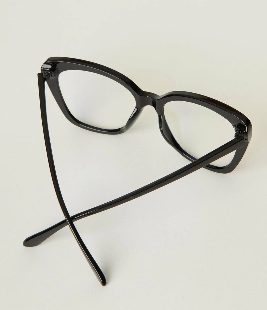 Lucent Product Inc. Black Cat Eye Wide Blue Light Glasses