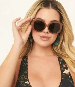 Lucent Product Inc. 1960s Light Brown Oval Sunglasses