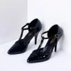 Pleaser 1920s Style Black T-Strap Heels
