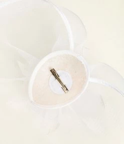 Too Too Hat White Sinamay Wide Fascinator