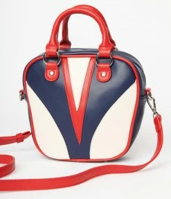 Lifestyle Group (UK) Ltd Navy & Red Retro Mini Bowling Bag