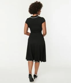 Silver Stop Inc. (Voodoo Vixen) Voodoo Vixen Black & White Vintage Accent Carol Swing Dress