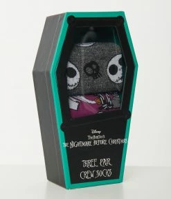 Bioworld The Nightmare Before Christmas Coffin Crew Sock Set Accessories