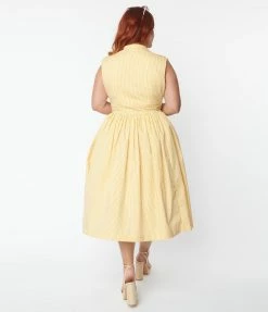 Dresses Magnolia Place Plus Size Light Orange & White Stripe Midi Dress