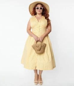 Dresses Magnolia Place Plus Size Light Orange & White Stripe Midi Dress