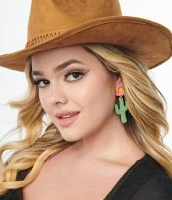 FAME Accessories Cactus Flower Drop Earrings