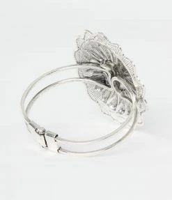 Anarchy Street Antique Silver & Turquoise Flower Bracelet 1970s