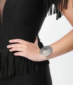 Anarchy Street Antique Silver Floral Charm Bracelet