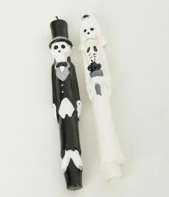 One Hundred 80 Degrees Accessories Newlydeads Skeleton Taper Candle Set