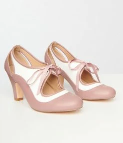 Demfon International (Chelsea Crew) Chelsea Crew Pink & Ivory Samantha Bow Heels
