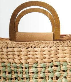 Anarchy Street Brown & Green Basket Weave Purse 1970s