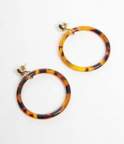 Anarchy Street Brown Tortoise Circle Drop Earrings