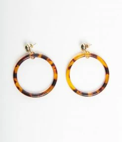 Anarchy Street Brown Tortoise Circle Drop Earrings