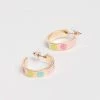 Pannee Multicolor Smiley & Gold Hoop Earring Accessories