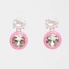 Pannee Accessories Pearl & Rhinestone Pink Drop Earring