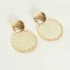 Pannee Accessories Gold & White Circle Rope Drop Earrings