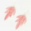 FAME Accessories Swim Accessories Pink Marble Leaf Drop Earring