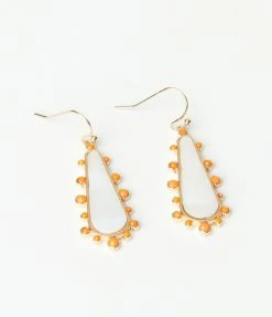 FAME Accessories 1960s Iridescent Teardrop & Orange Drop Earring