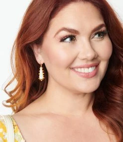 FAME Accessories 1960s Iridescent Teardrop & Orange Drop Earring