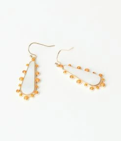FAME Accessories 1960s Iridescent Teardrop & Orange Drop Earring