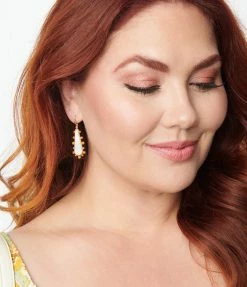 FAME Accessories 1960s Iridescent Teardrop & Orange Drop Earring