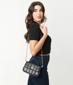 Anarchy Street Black Quilted Leatherette Handbag