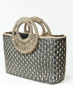 Anarchy Street Black Basket Weave Tote Swim Accessories