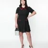Pop Soda Hell Bunny Plus Size Black & Red Emma Mini Dress The Creepy Collection