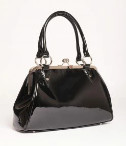 Sourpuss Red & Black Patent Shock Me Handbag Accessories