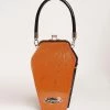 Accessories Sourpuss Orange Sparkle Patent Coffin Purse