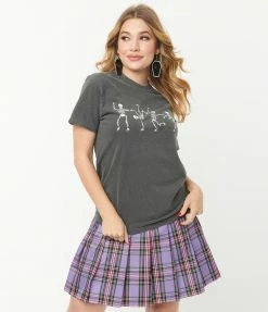 Dash Forward The Creepy Collection Dancing Skeletons Unisex Graphic Tee