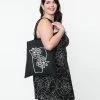 Faire (Printy Vibes) Accessories Black Til Death Coffin Floral Cotton Tote