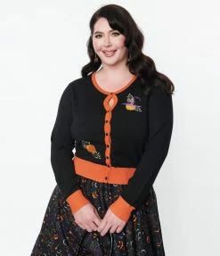 Lifestyle Group (UK) Ltd Plus Size Black Pumpkin Spice Cardigan