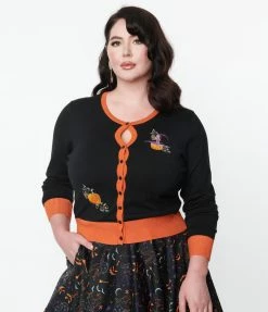 Lifestyle Group (UK) Ltd Plus Size Black Pumpkin Spice Cardigan