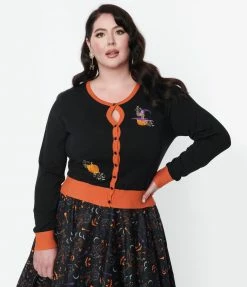 Lifestyle Group (UK) Ltd Plus Size Black Pumpkin Spice Cardigan